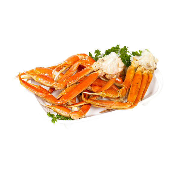 crab legs plated with butter sauce